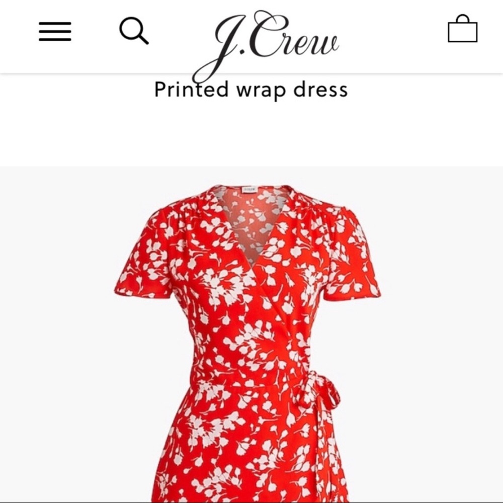 JCrew Factory red printed wrap dress, size 10